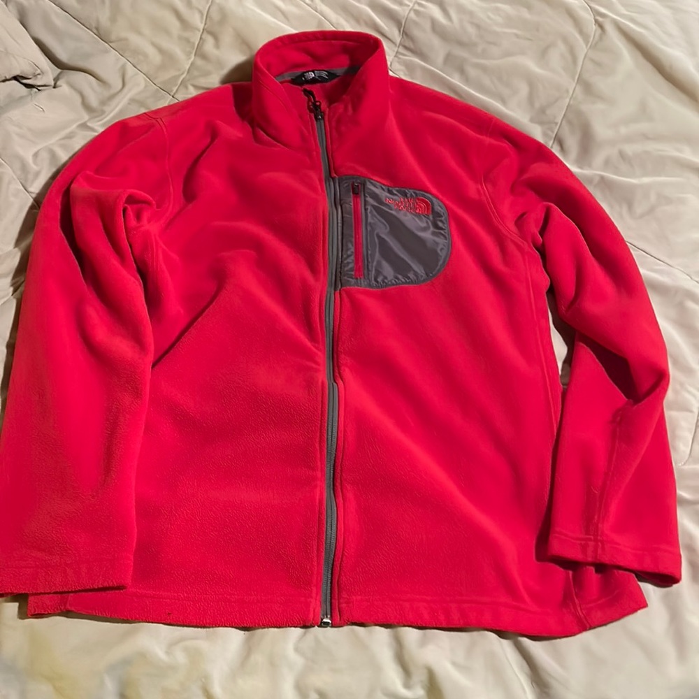 The north face zip up men's fleece GUC size large